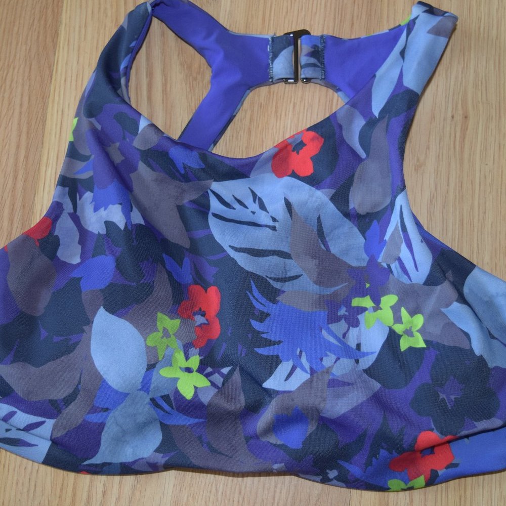 Athleta Maldives High Neck Bikini Top Floral EUC Sz. 32B/C